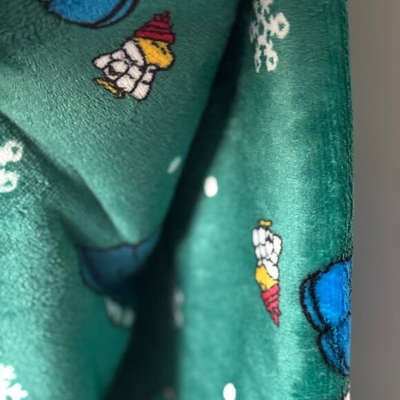 Peanuts Winter Reversible decorative Throw | Puffer Jacket Snoopy green blanket - Picture 5 of 6